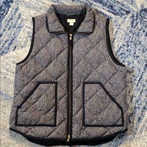 J Crew Herringbone Puffer Vest
